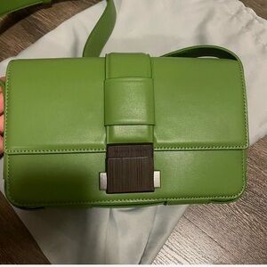 Charles & keith - long strap wooden lock crossbag in
green